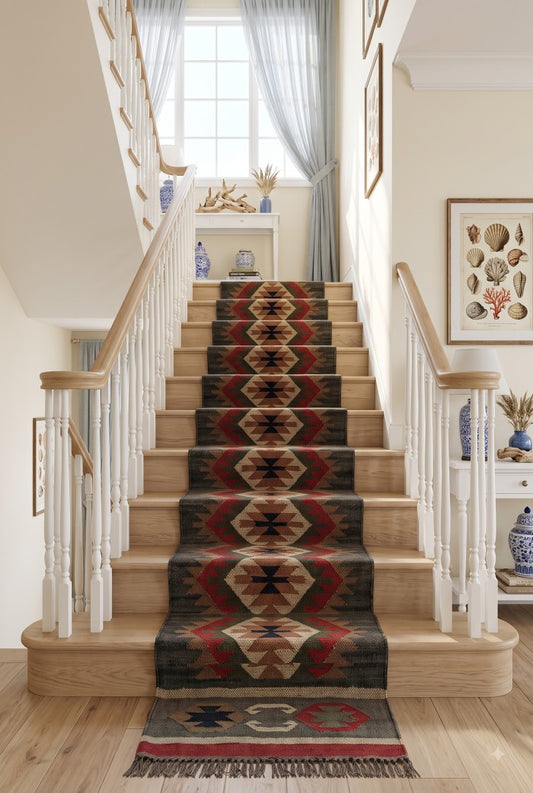 Handmade Wool Jute Runner Rug For Home And Living Room