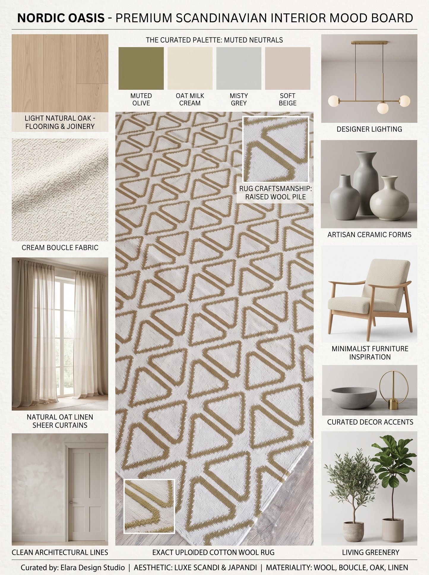 Ochre Triangle Lattice Repeating Triangle Flatweave Area Rug