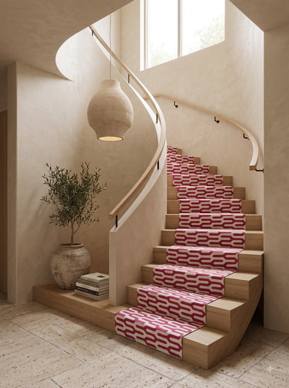 Red Custom Modern Runner, Cotton Stair Runner