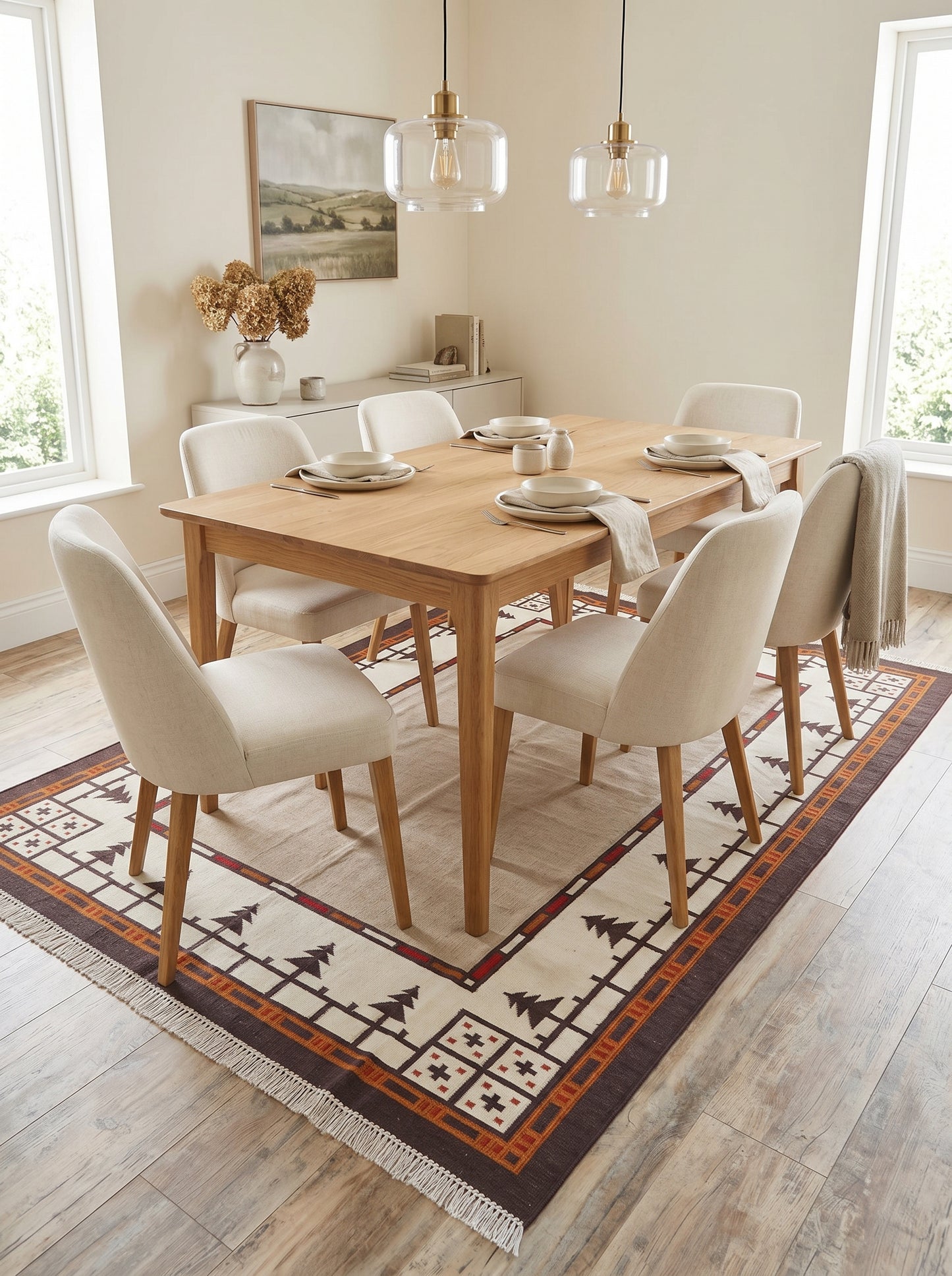 Sierra Southwestern Native American Style Dhurrie rug
