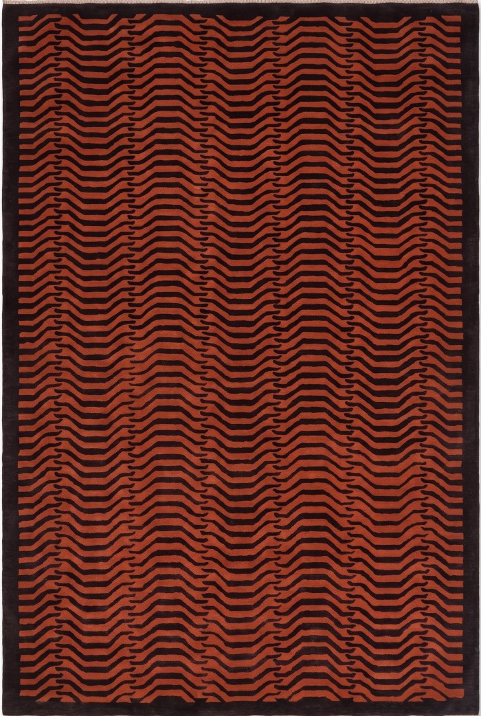 Luxury Wool Tufted Area Rug, Burnt Orange Abstract Rug, Contemporary UK Interior Designer Rug, Custom Handmade Rug