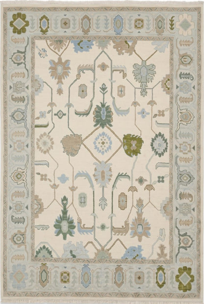 Earth Tone Heritage Hand Knotted Oushak Rug
