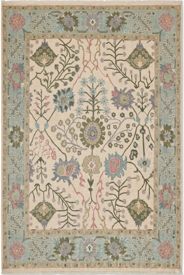 Vintage Floral Hand Knotted Persian Style Wool Area Rug