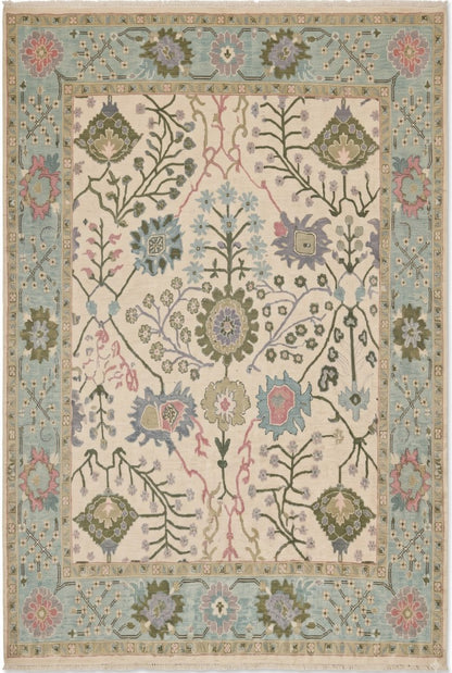 Vintage Floral Hand Knotted Persian Style Wool Area Rug