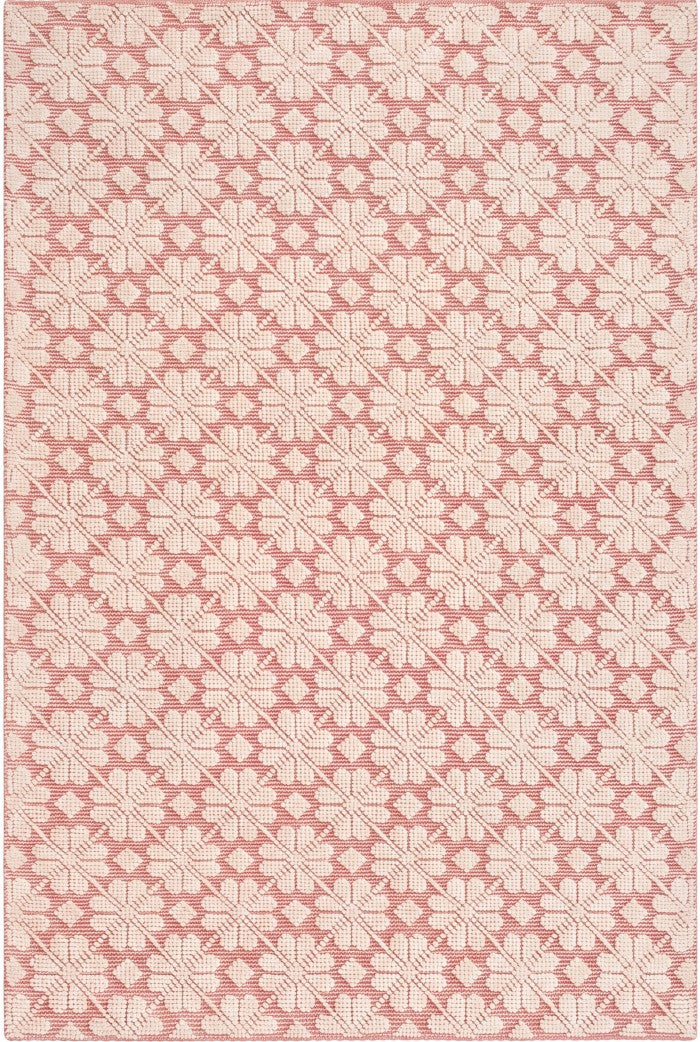 Pink Ivory Hand Tufted Wool Rug Contemporary Floral Living Room Rug | Bespoke Designer Wool Carpet
