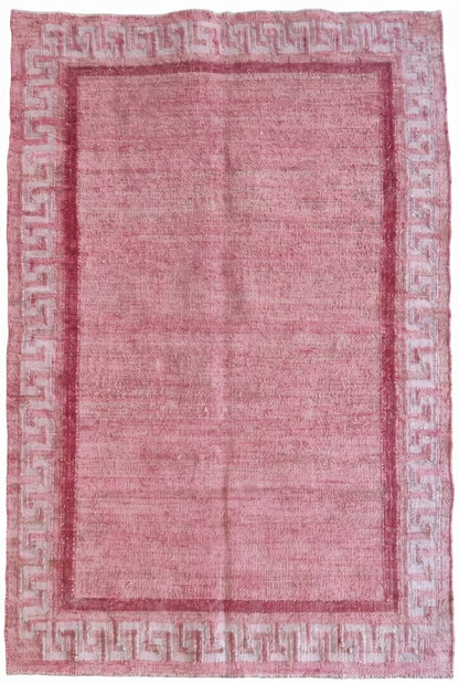 Modern Farmhouse Minimalist Red & Tan Reversible Carpet