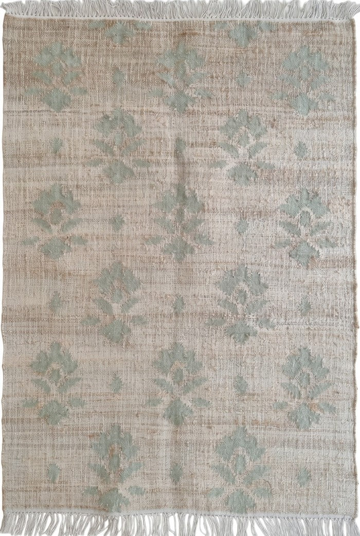 Modern Geometric Step Pattern cotton jute Kilim rug