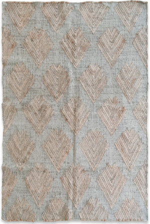 Elegant Rhombus Pattern Cotton Jute Flatweave Rug