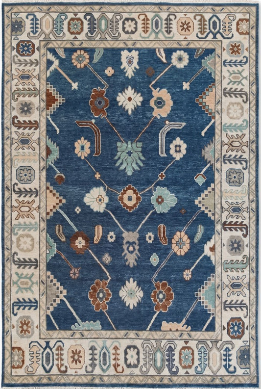 Grand-Scale Botanical Vine Hand-Knotted Rug