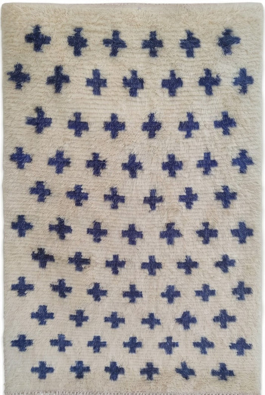 Nordic Minimalist Tribal Shag Hand-Woven Decorative Rug for Bedroom