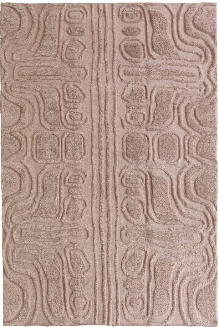 Mauve Organic Topography Hand-Woven Decorative Textured Rug