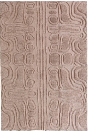Mauve Organic Topography Hand-Woven Decorative Textured Rug