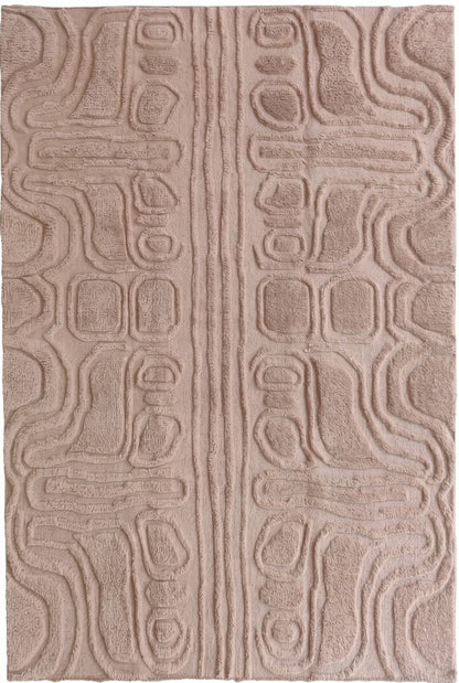 Mauve Organic Topography Hand-Woven Decorative Textured Rug