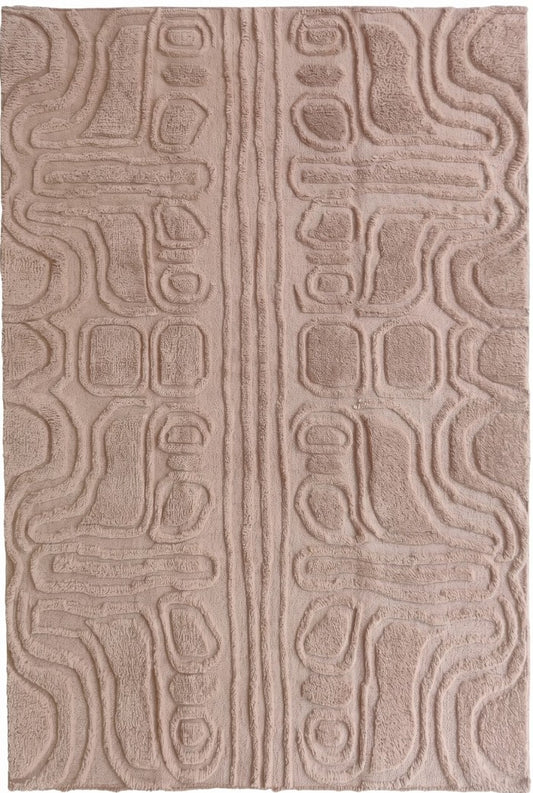 Mauve Organic Topography Hand-Woven Decorative Textured Rug