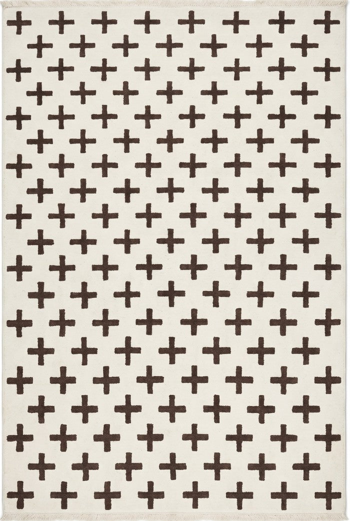 Nordic Swiss Cross Pattern High-Quality Handcrafted Minimalist Floor Decor