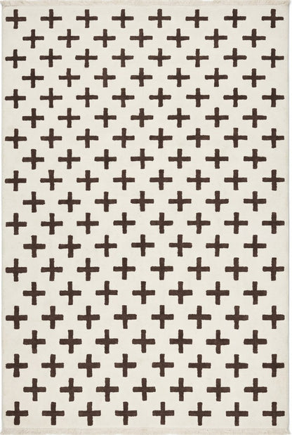 Nordic Swiss Cross Pattern High-Quality Handcrafted Minimalist Floor Decor