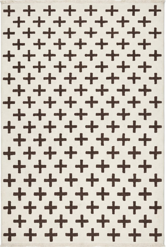 Nordic Swiss Cross Pattern High-Quality Handcrafted Minimalist Floor Decor