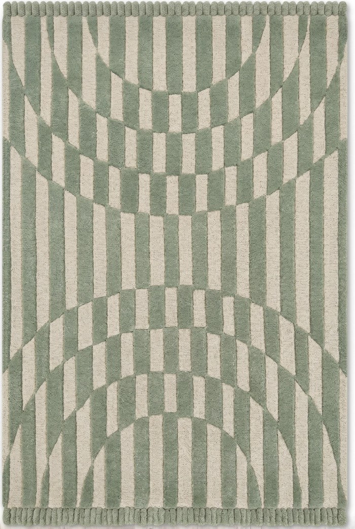 Ripple Sunburst Pattern Hand-Tufted Decorative Statement Rug for Bedroom