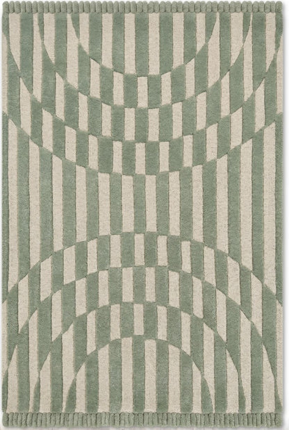 Ripple Sunburst Pattern Hand-Tufted Decorative Statement Rug for Bedroom