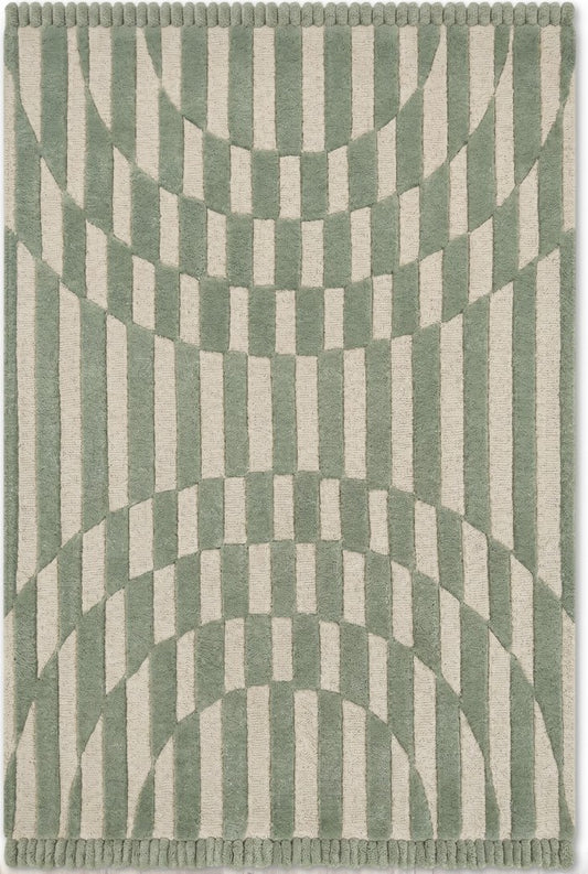 Ripple Sunburst Pattern Hand-Tufted Decorative Statement Rug for Bedroom