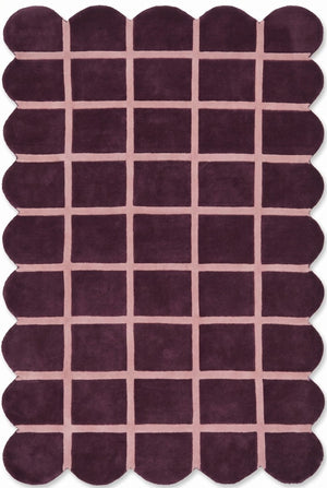 Velvet Berry Windowpane High-Quality Handcrafted Sculptural Floor Decor