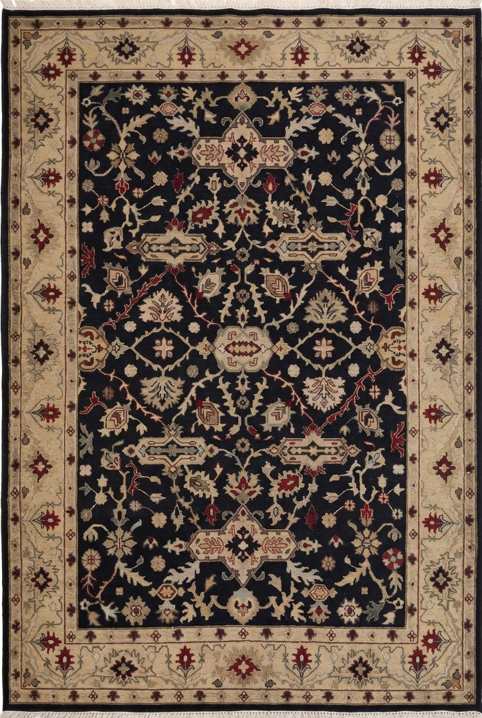 Bespoke Traditional Soumak Elegant Onyx Field with Classical Medallion Vine