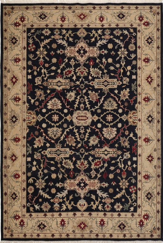 Bespoke Traditional Soumak Elegant Onyx Field with Classical Medallion Vine