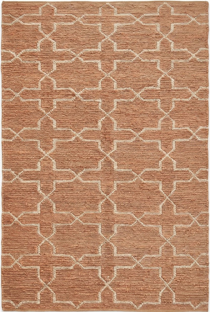 Handwoven Clay Star Lattice Soumak Rug
