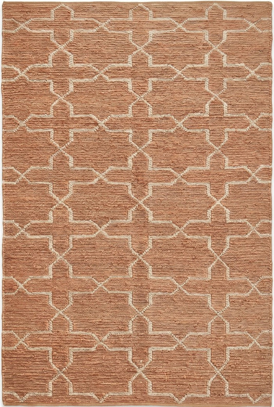 Handwoven Clay Star Lattice Soumak Rug