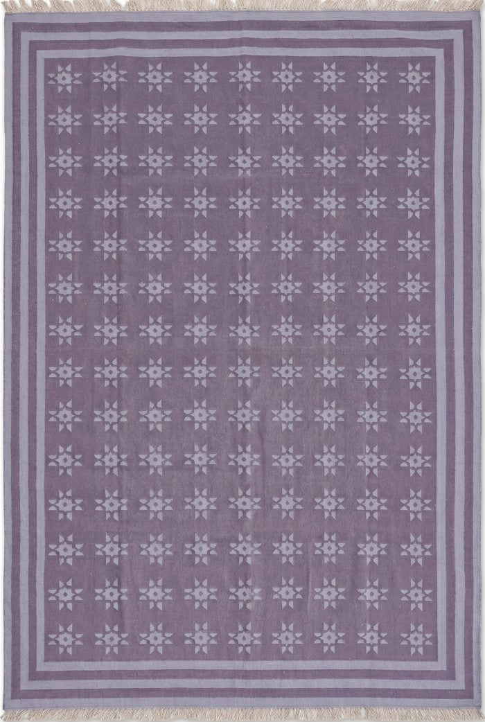 Mauve Lavender Geometric Starburst Area Rug