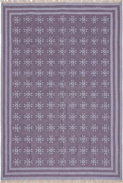 Mauve Lavender Geometric Starburst Area Rug