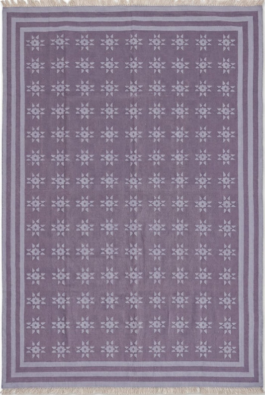 Mauve Lavender Geometric Starburst Area Rug