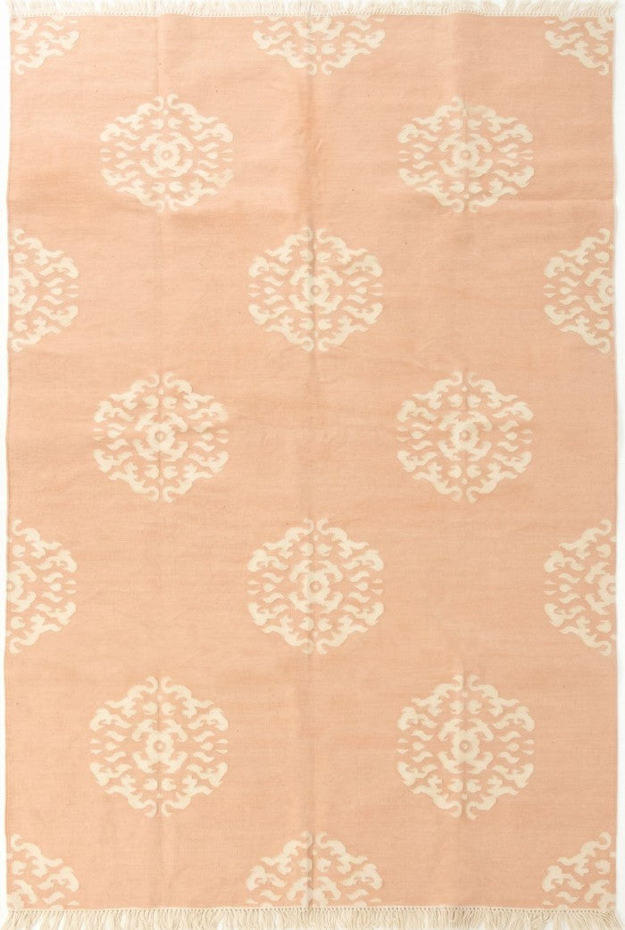 Apricot Peach Pastel Boho Chic Soft Floor Rug