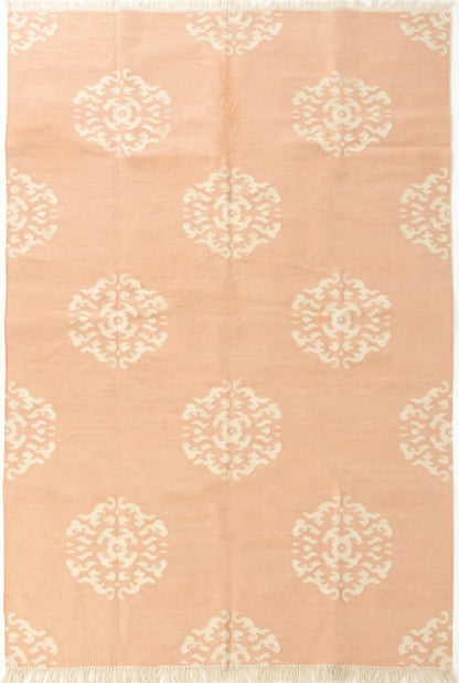 Apricot Peach Pastel Boho Chic Soft Floor Rug