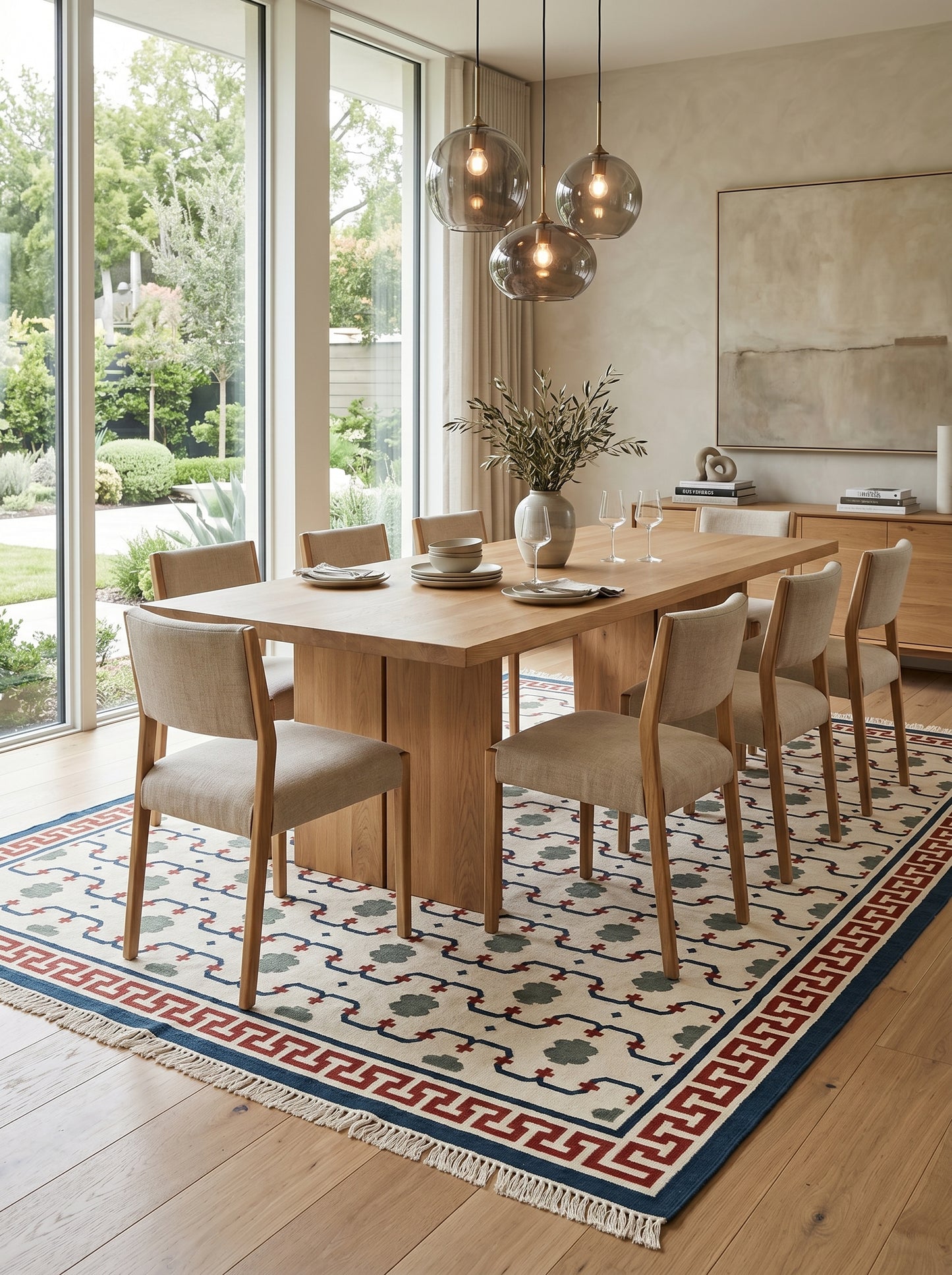 Athena Lattice Handwoven Cotton Flatweave Dhurrie Rug