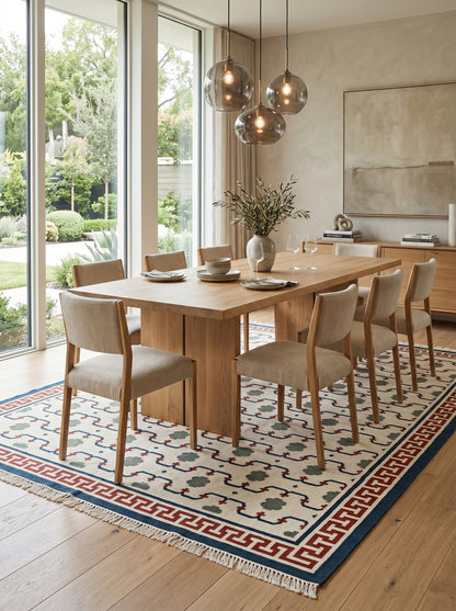 Athena Lattice Handwoven Cotton Flatweave Dhurrie Rug