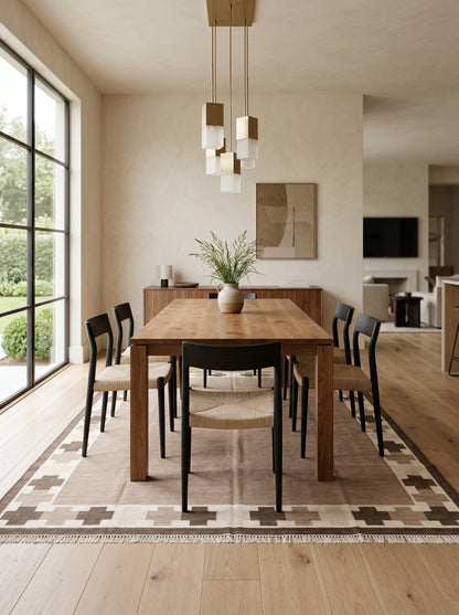 Taupe Brown Minimalist Area Rug, Espresso Geometric Cross Border Dhurrie