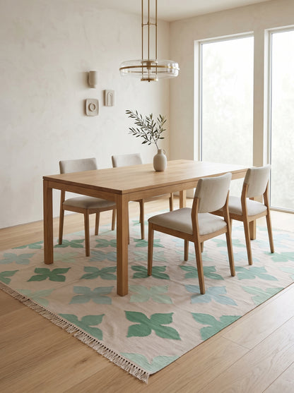 Muted Pink and Mint Green Flat Weave Rug Aesthetic Grandmillennial Home Decor Rug