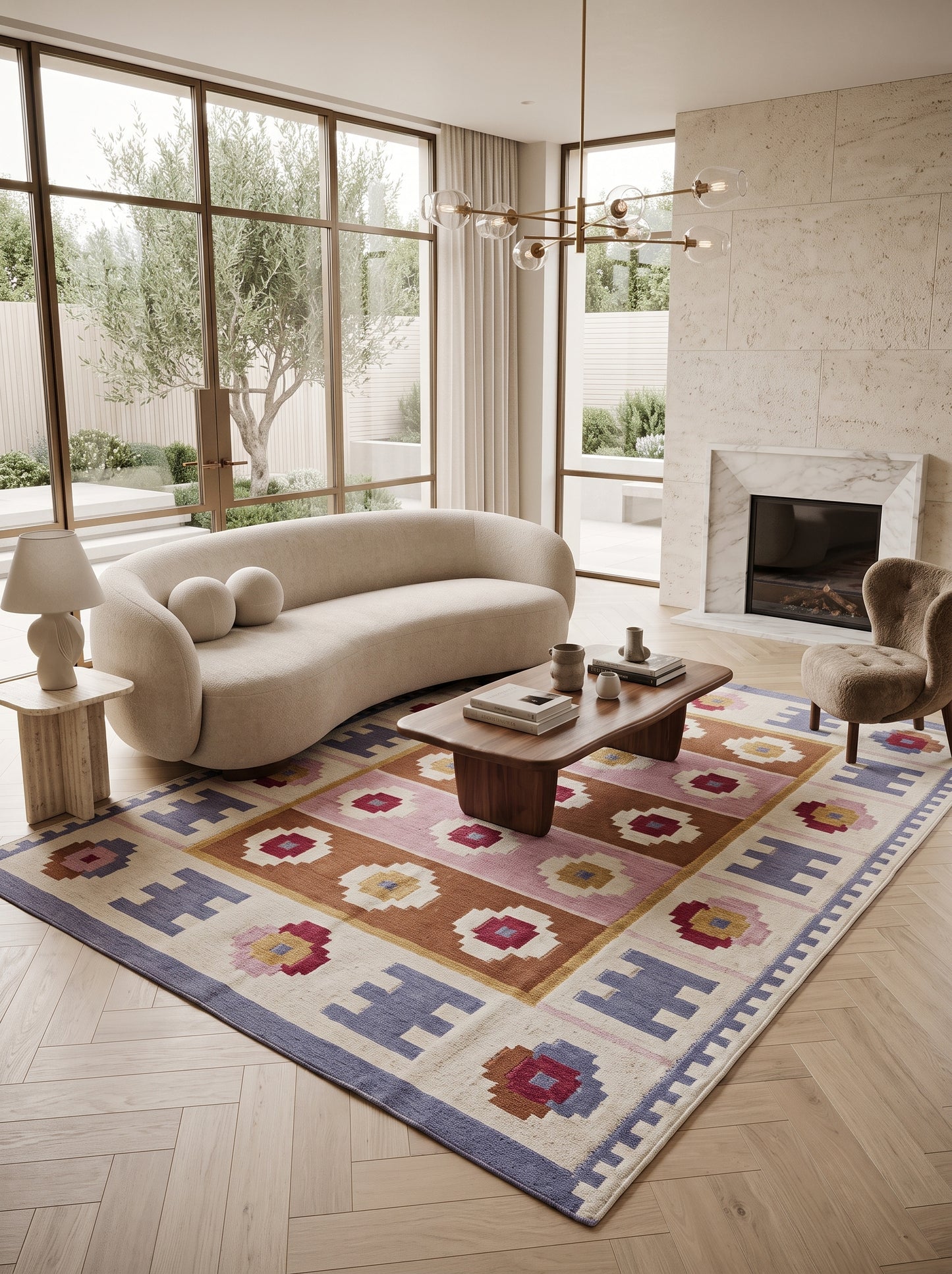 Anatolian Rust Traditional Tribal Medallion Flatweave Area Rug