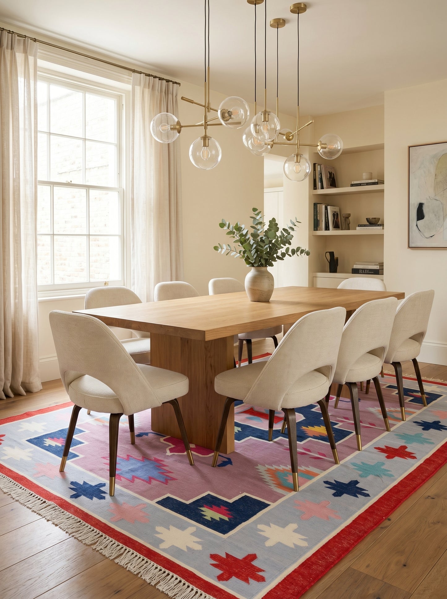 Zinnia Medallion Handwoven Cotton Flatweave Rug