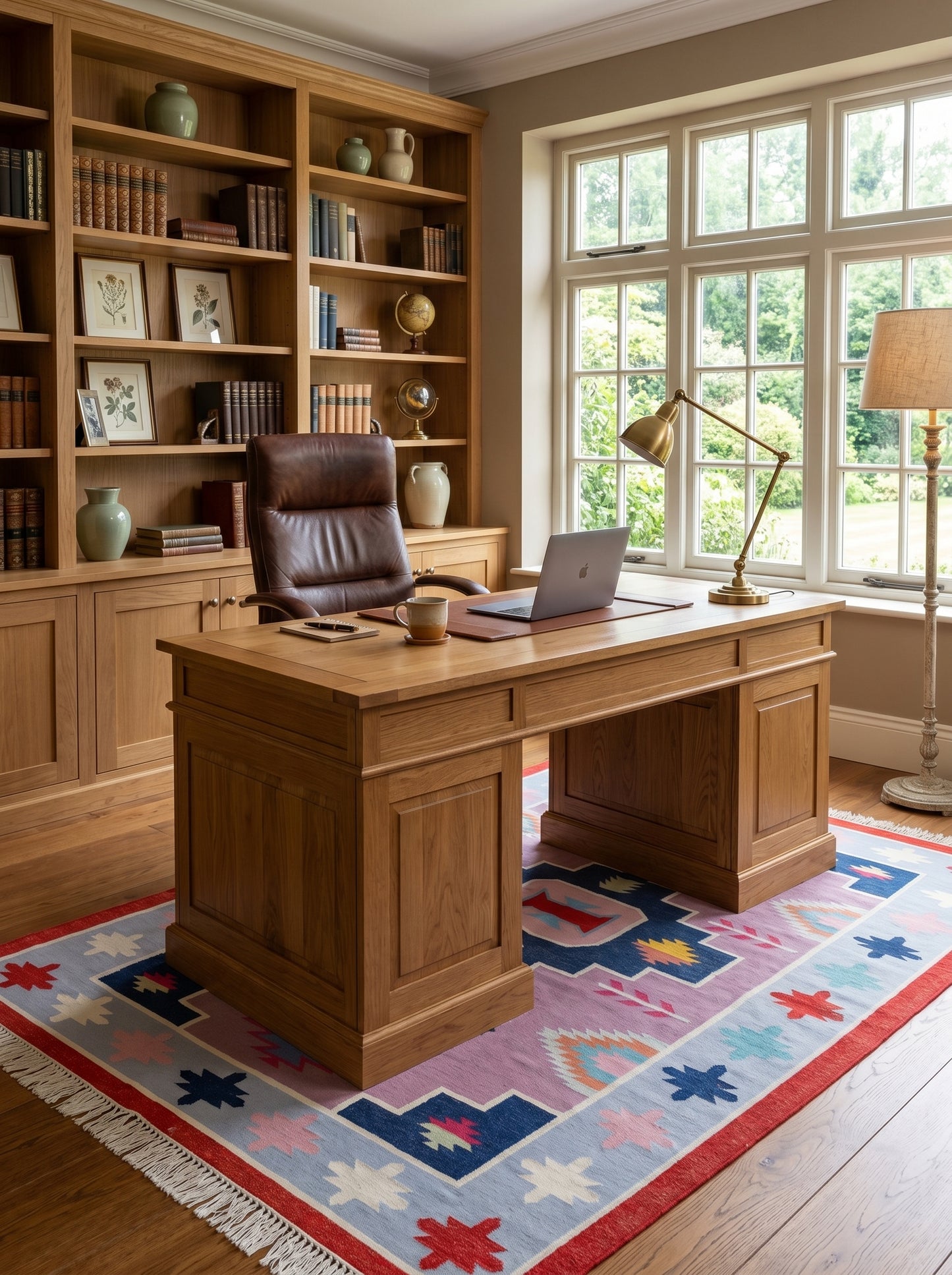 Zinnia Medallion Handwoven Cotton Flatweave Rug