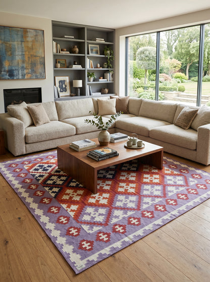 Sunset Ombre Tribal Cross Pattern Area Rug for Living Room Rug