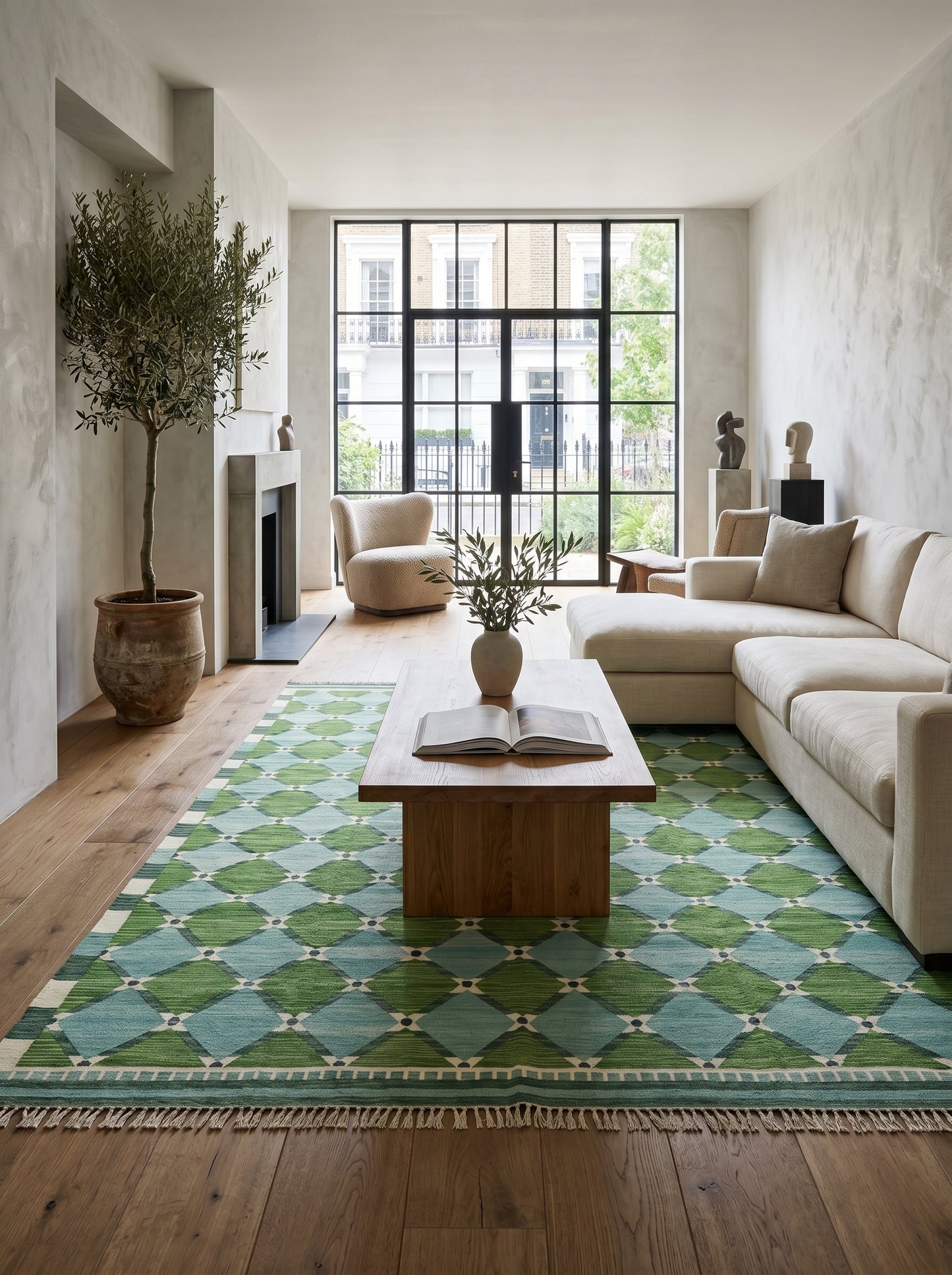 Caspian Harlequin Caspian Handwoven Cotton Dhurrie Rug