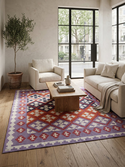 Sunset Ombre Tribal Cross Pattern Area Rug for Living Room Rug