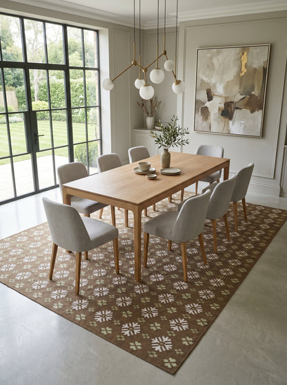 Taupe Winter Blossom Handwoven Earth Tone Rug