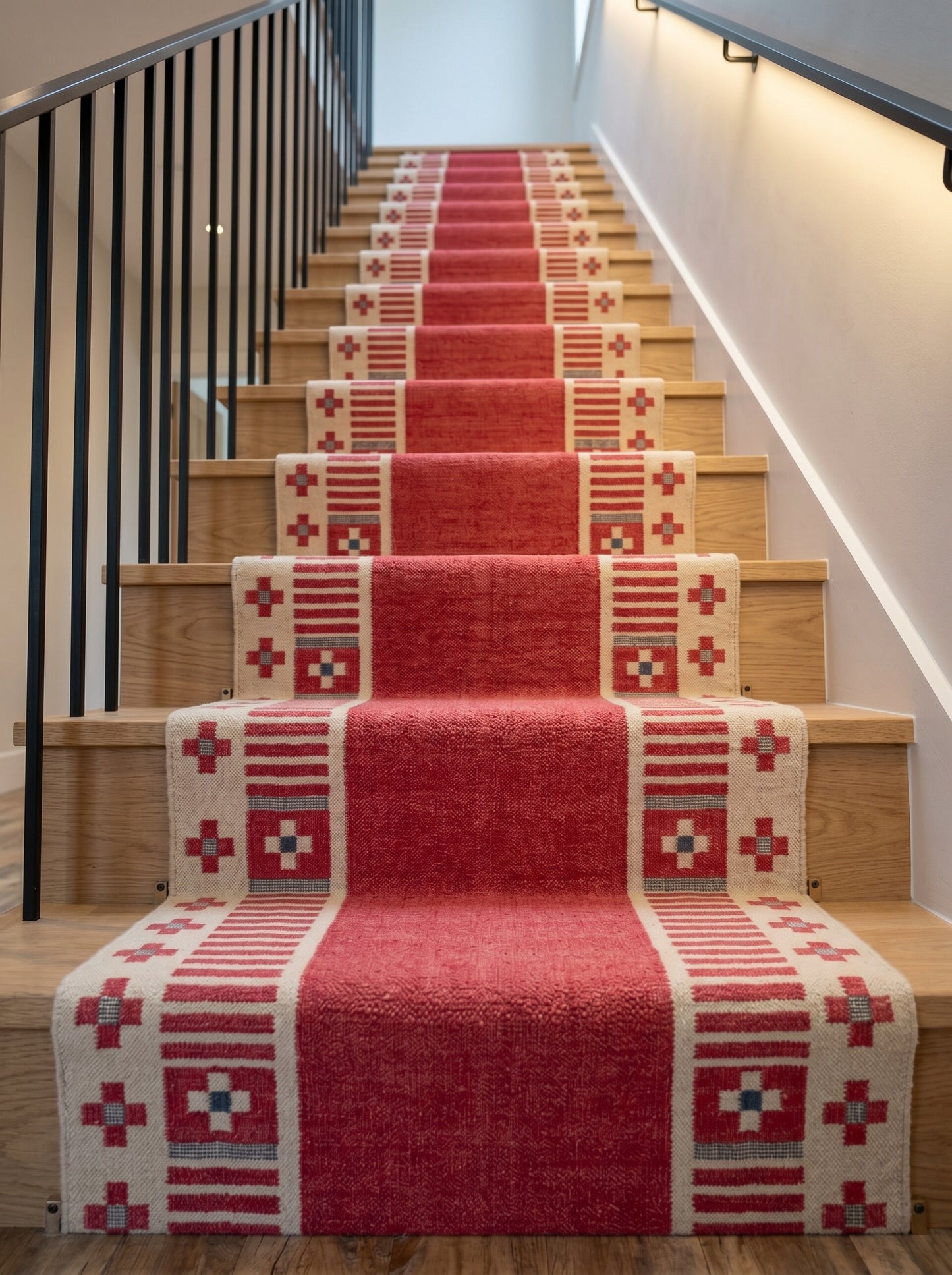 Crimson Nomad Border Magenta Pink & Cream Wool Cotton Dhurrie Rug
