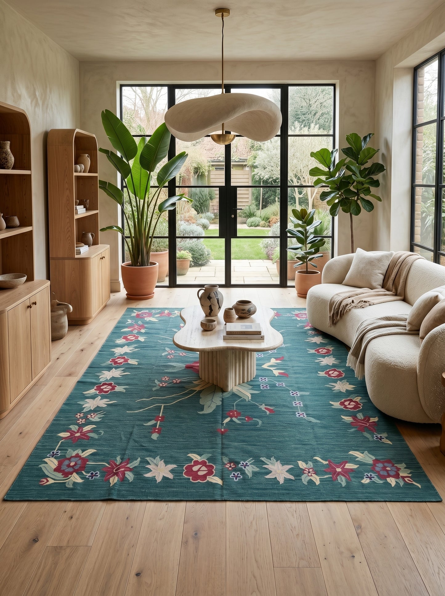 Emerald Rose Estate Handwoven Victorian Style Rug