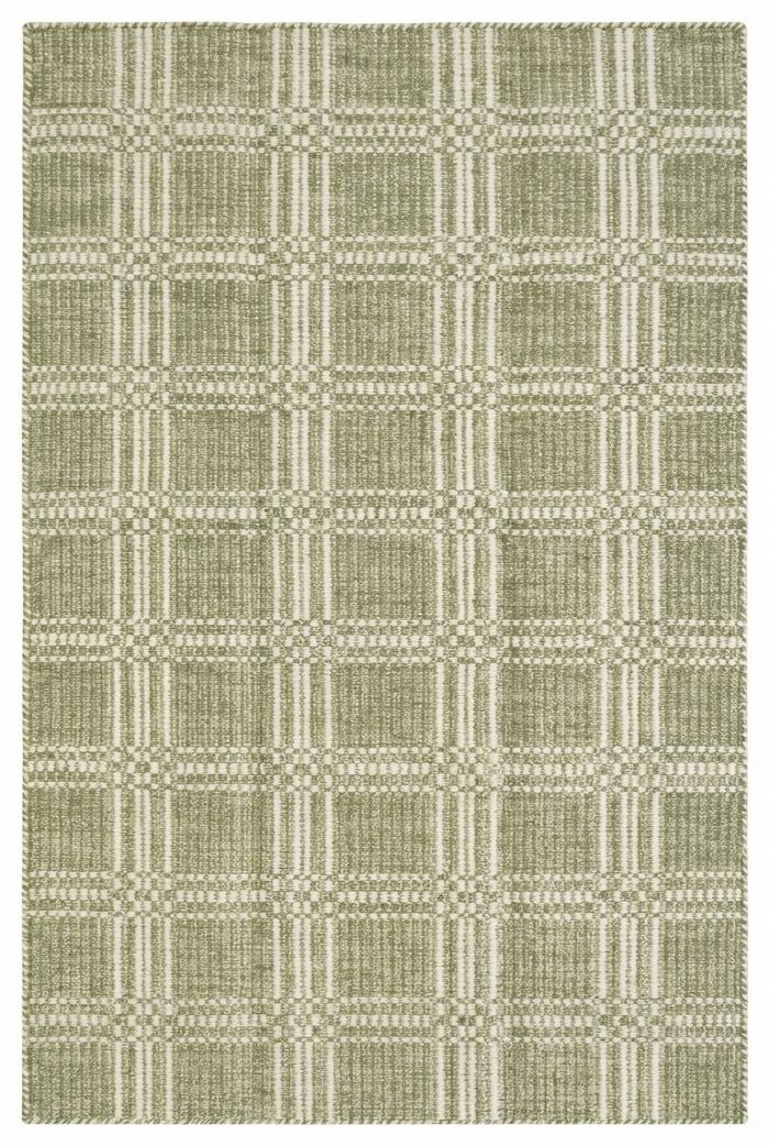 Premium Flatweave Wool Carpet with Raised Geometric Grid