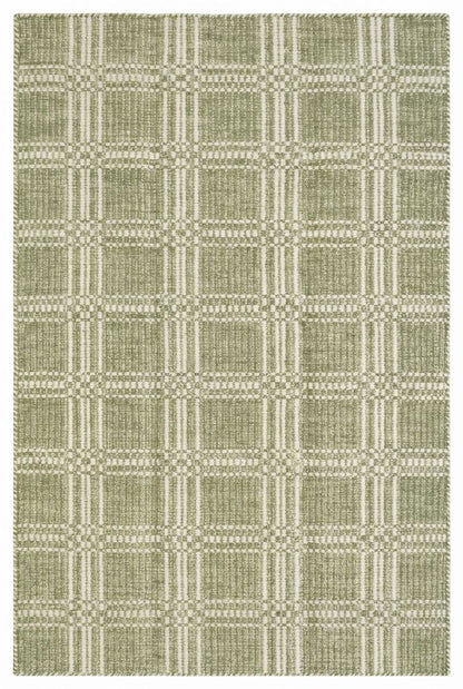 Premium Flatweave Wool Carpet with Raised Geometric Grid