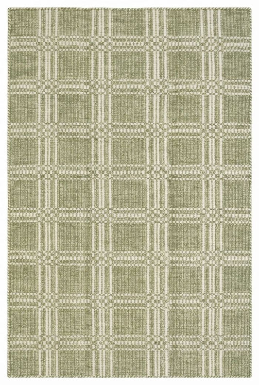 Premium Flatweave Wool Carpet with Raised Geometric Grid